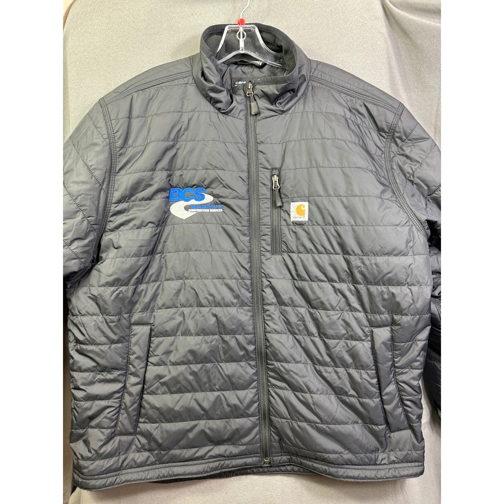 Carhartt Rain Defender Mens 2XL Relaxed Fit Quilted Jacket Gray OJ2208-M BCS - Picture 3 of 16